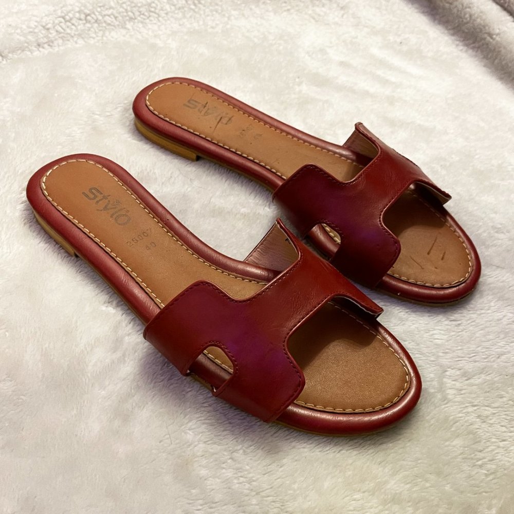 Red Maroon Sandals size 7